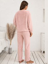 Ivy Lane Teddy Long Sleeve Top and Pants Lounge Set OutfitFlow